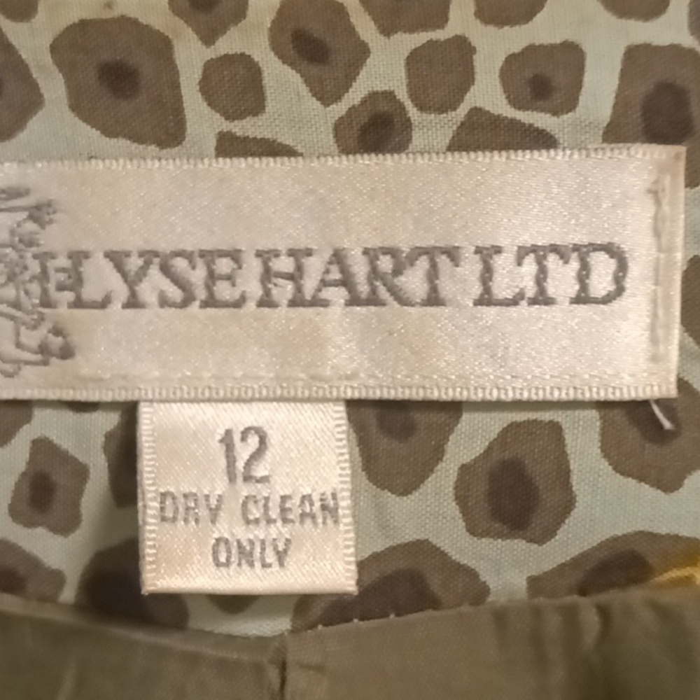 ILYSE HART LTD rayon 3-pc wrap skirt suit w 3/4 sleeve jacket left-sided tie/zip